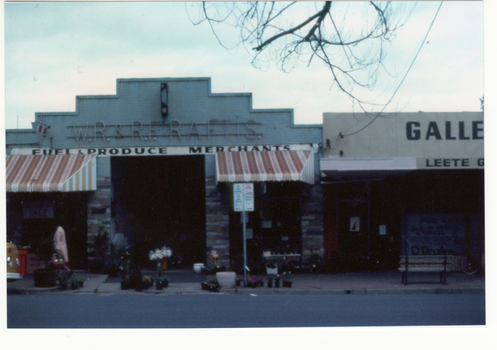 Coloured print from a 35mm slide of WR & RE Raftis's Fuel and Produce Store in South Parade Blackburn in 1983 - now demolished