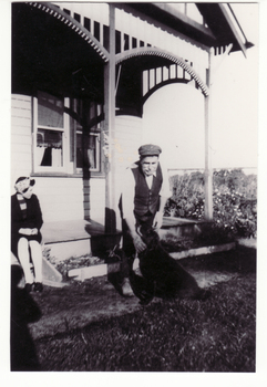 Black and white photo of Mr. Bird and family