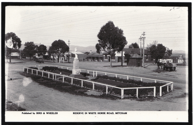 Black and white photo of reserve in Whitehorse Road, Mitcham.