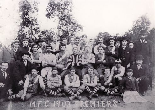 Black and white photo of Mitcham Football Club 1903 