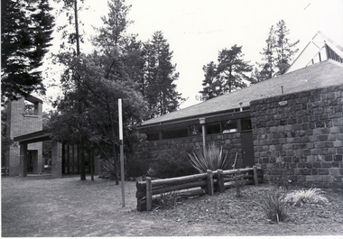 Black and white photo of St. Thomas The Apostle Peace Memorial Church in Central Road, Blackburn, built in 1972.