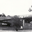 Black and white photo of overhead crossing to Blackburn State School