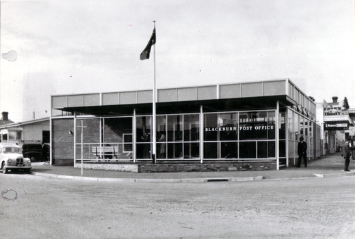 Black & white photo of Blackburn Post Office Opened in September 1960. 