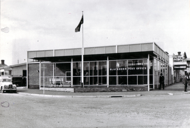 Black & white photo of Blackburn Post Office Opened in September 1960. 