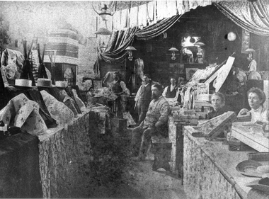 Black & white photo of interior of General Store, 93-97 Railway Road, Blackburn