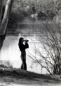 Black and white photo of Blackburn Lake in 1975.