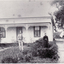 Black and white photo of Cook Family in their front garden, Mitcham, 1898.