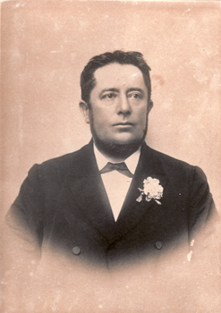 Black and white photo of Edward Bishop, father of Herbert Thomas Bishop, Shire Secretary, Shire of Blackburn & Mitcham.