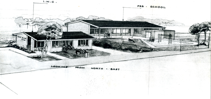 Black and white  photo of East Burwood Infant Centre and Pre-School