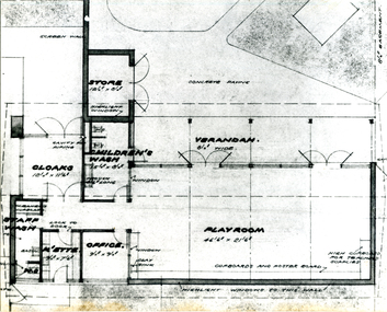 Black and white photo of East Burwood Pre-School Plan