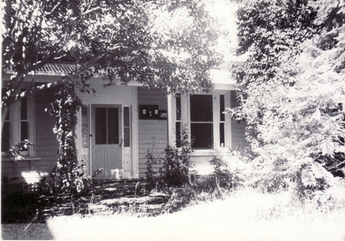 Black and white photo of Railway House Mitcham.  Originally 127 Railway Road Mitcham; the official Victorian Railways residence 