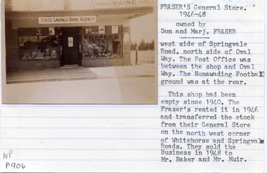 Photograph, Fraser's General Store, C1946-48