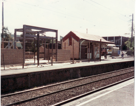 Coloured photo of Mitcham Railway Station 1988.