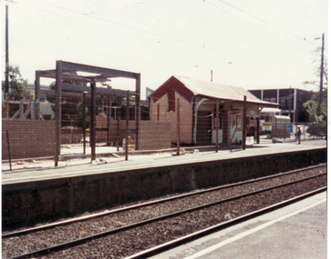 Coloured photo of Mitcham Railway Station 1988.
