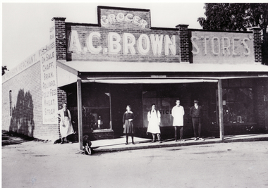 Black and white photo of A.C. Brown Stores, Blackburn.