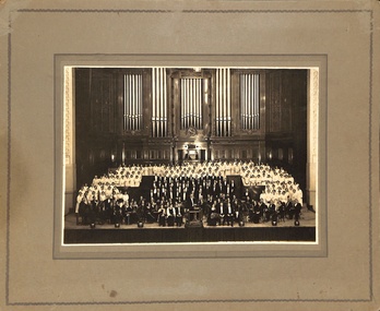 Black and White photos of Mitcham Choral Society at Melbourne Town Hall.