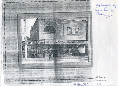 Black and white Print of Bill Low's Newsagency, Corner Blackburn Road and South Parade, Blackburn in 1928.