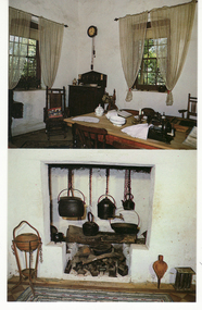 Postcard, Kitchen and Fireplace at Schwerkolt Cottage