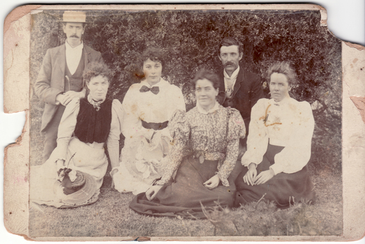 Black and white photo of Group including Eliza McGlone
