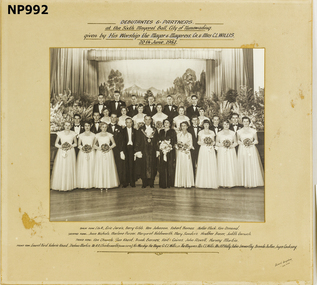 Framed Black and white photo of  Debutante Mayoral Ball, City of Nunawading 1951,