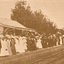 Black and white Postcard of large crowd on Blackburn Railway Station in 1909.