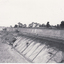 Black and white photo of Construction of Mitcham Reservoir.   Taken in 1922.  Photograph of southern retaining wall nearby Lucknow St.