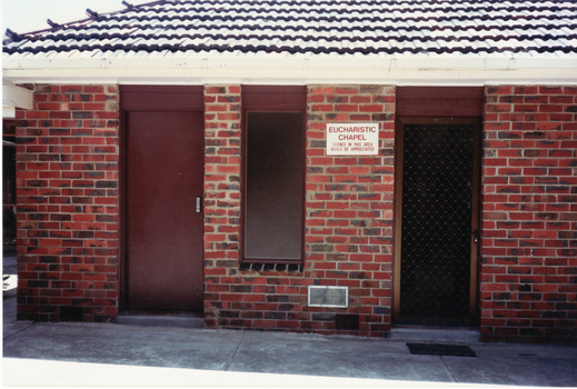 Coloured photo of Exterior of Eucharistic Chapel, St.John's Catholic Church, Mitcham.
