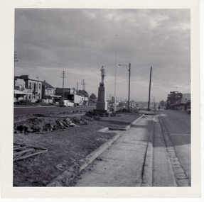 Black and white photo of Whitehorse Road, Mitcham. Looking West.