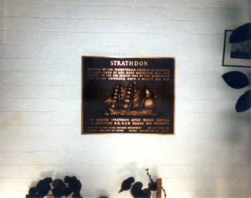 Photograph, Plaque at Strathdon Retirement Home, 3/03/1968 12:00:00 AM