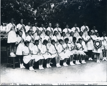 Photograph, Recorder Players at Vermont Primary School, 1/08/1957 12:00:00 AM