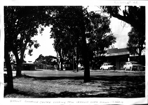 Black and white print of Vermont Shopping Centre.