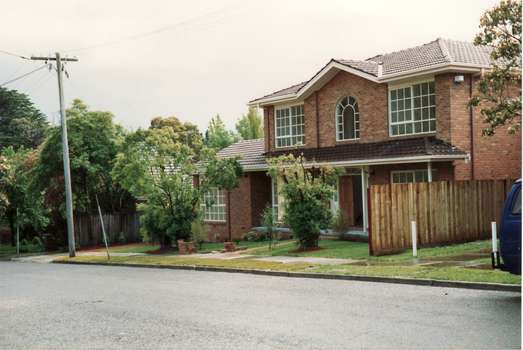 Coloured photo of House on site of Blackburn Girl Guide Hall (demolished Nov. 1991).    House built December 1992 at 1A Clarke Street, Blackburn.