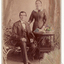 Black and white photo of August Schwerkolt photographed with his second wife, Wilhelmina, shortly after their marriage 1885.