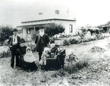 Photograph, Husband Family Group outside Family Home 'Waroonga Park', Springvale Road, Forest Hill, C.1896