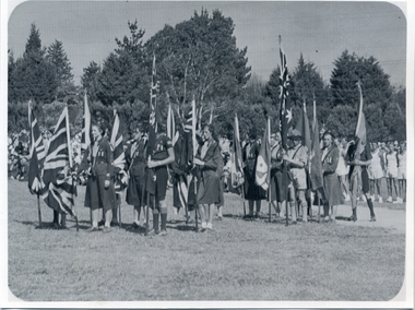 Photograph, Guides & Youth Clubs at Queen's Visit 1954, 1954
