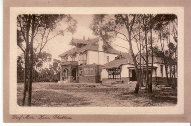 Black and white Postcard entitled 'Deaf Mutes' Home, Blackburn'.