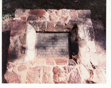 Photograph, Commemorative Plaque of Opening by Sir Rohan Delacombe