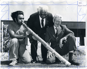 Photograph, Ralph Nichols playing didgeridoo