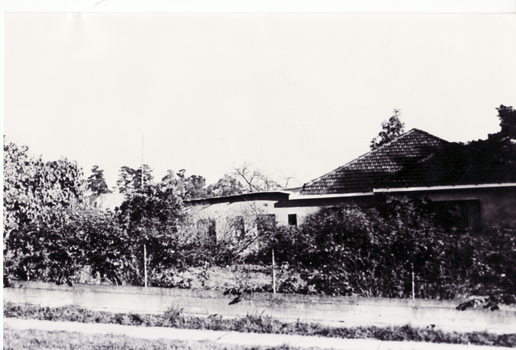 Black and white photo of House in Blackburn North incorporating  part of Slater's Perfume Distillery.