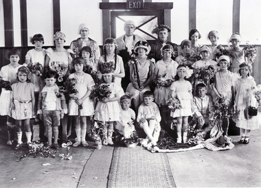Photograph, Line up - Queen Carnival in Mitcham Memorial Hall, 1928