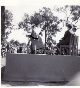 Photograph, Mayor of Nunawading speaking at Opening of Schwerkolt Cottage, 1/11/1965 12:00:00 AM