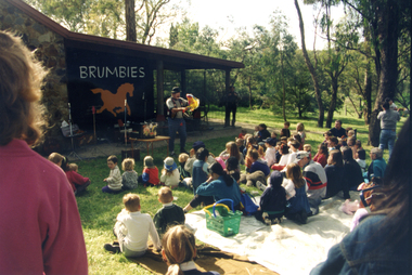 Photograph, Brumbies Band entertaining crowd at Friends of Schwerkolt Cottage Wisteria Party, October 1995, 1/10/1995