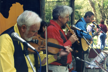 Photograph, Brumbies Band performing at Schwerkolt Cottage Wisteria Party, 1/10/1995