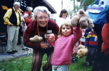 Photograph, Barbara Gardiner with Joan Roczniok's Grand-Daughter, Catherine, 1/10/1995