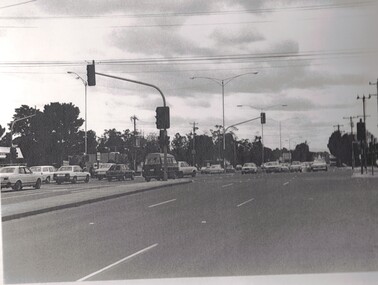 Print of black and white photo of Corner Whitehorse and Springvale Roads Nunawading, looking North. (2 copies) (Mounted)