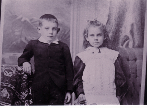 Black and white copy of Johann & Maria Elizabeth, children of Johann August & Maria Wilhelmina Schwerkolt.