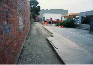 Photograph, Lane Reconstruction looking North towards Harrison Street, Mitcham, 1/06/1997 12:00:00 AM
