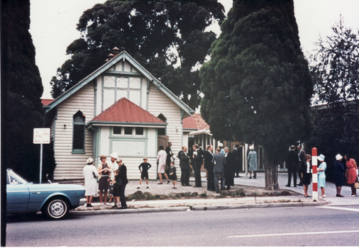 Coloured photo of Methodist Church, Mitcham Road, Mitcham. Original street number 115-117, now 339. 