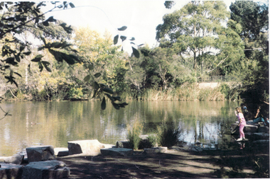 Coloured photo of Blackburn Lake in Autumn.