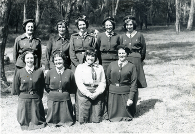 Photograph, Nunawading Brownie Guiders in Mitcham Shopping Centre, Late 1950s - Early 1960s